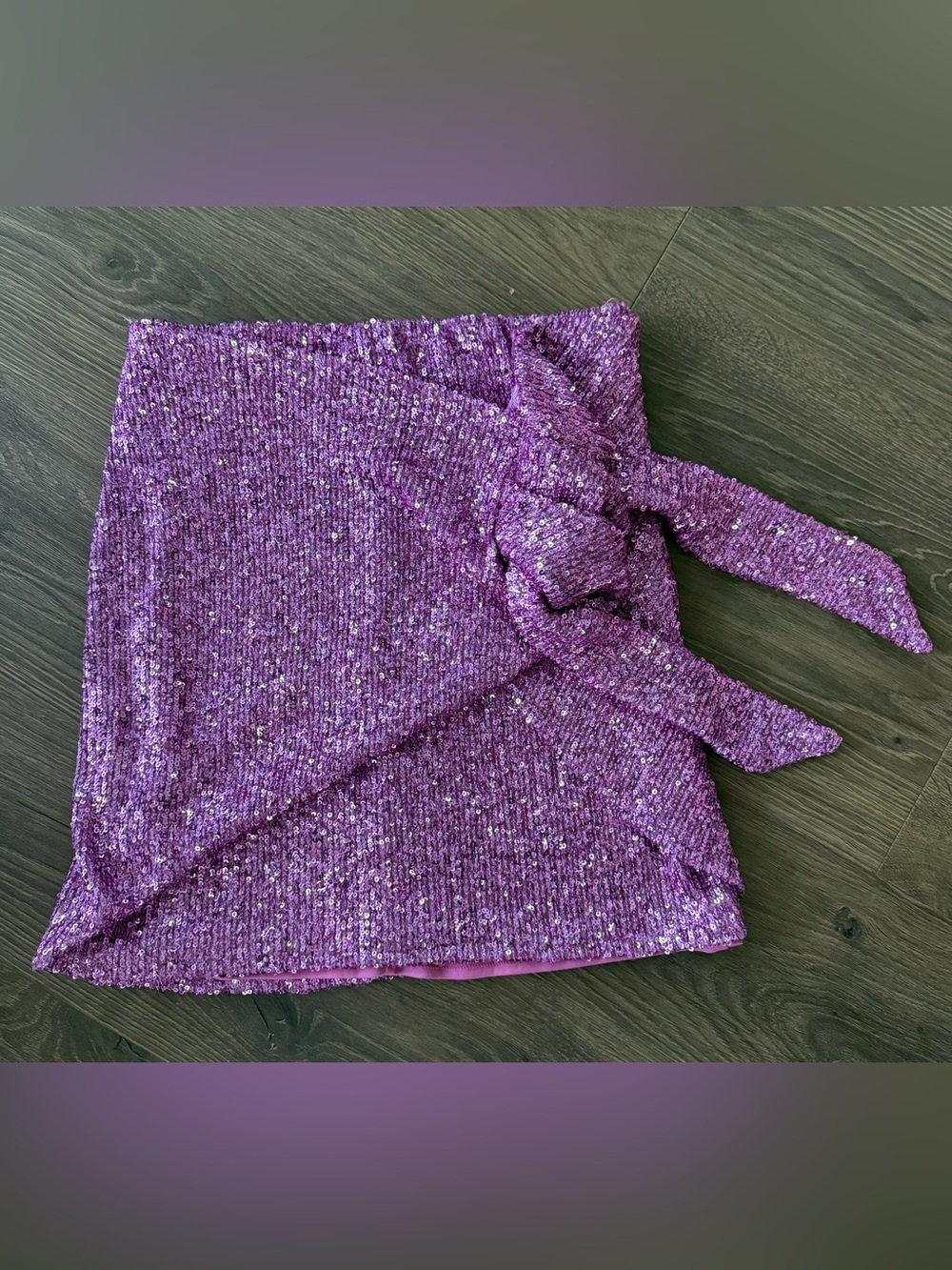 Show Me Your MuMu Why Knot Skirt Womens Sequin Pink Knot Mini Skirt Size XS